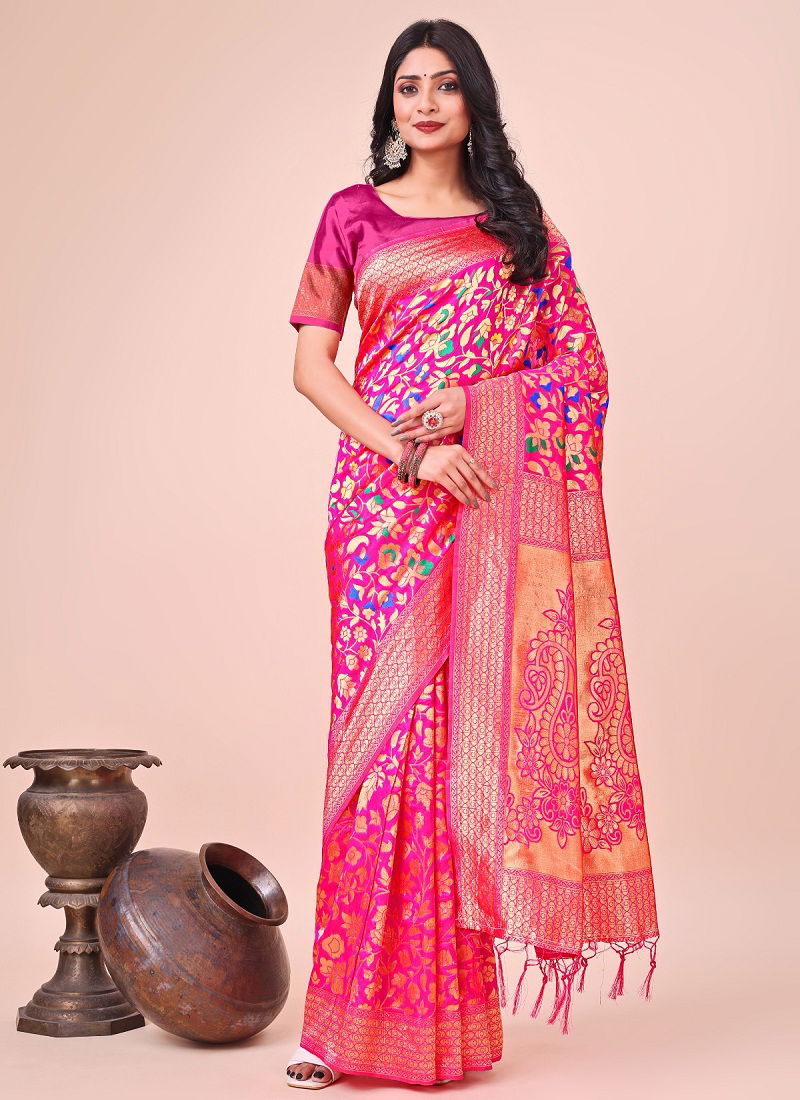 Kashmiri By Astita Linen Silk Wedding Wear Saree Suppliers In India